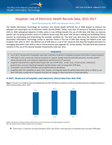 Hospitals Use of Electronic Health Records Data, 2015-2017
