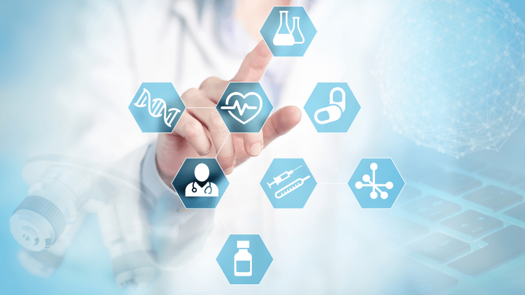 Finger touching application icons